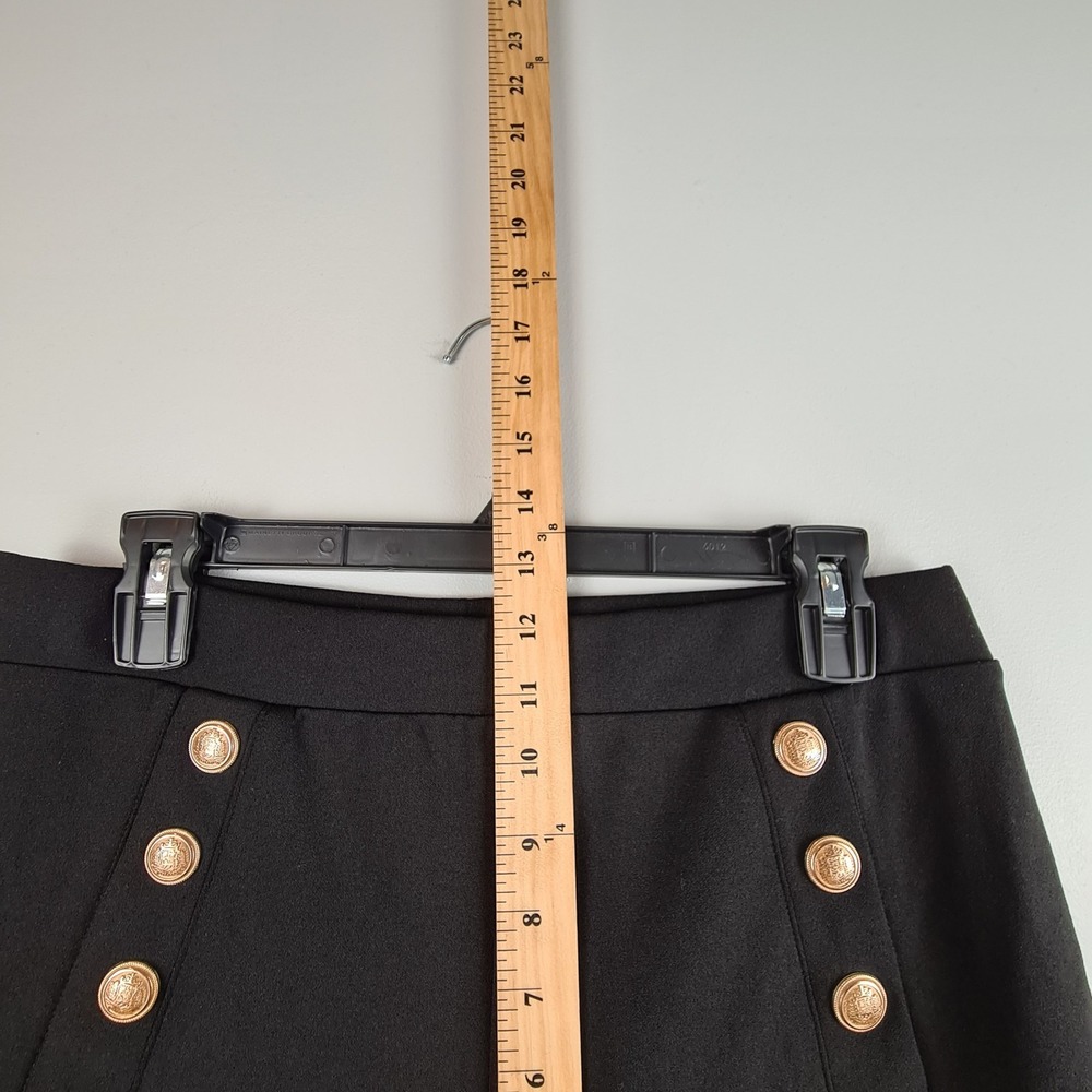 H&M Women's Black Button Front Sailor Pull On Wide Leg Trousers Medium Workwear‎ - Picture 4 of 8